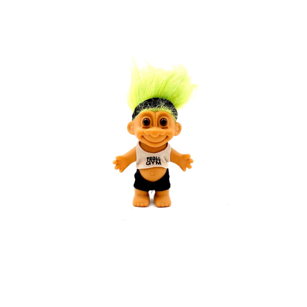Vintage Troll Doll Gym Workout Outfit Green Hair Boy Figure Toy Collectible Gift - Picture 5 of 10